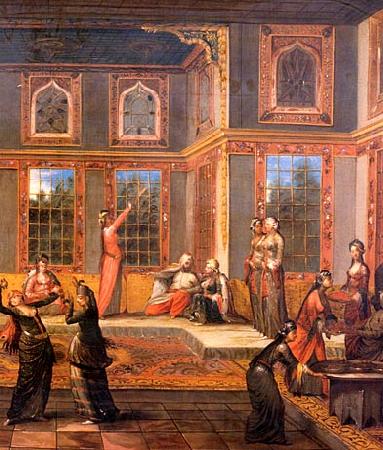 Jean-Baptiste Van Mour Harem scene with the Sultan Spain oil painting art